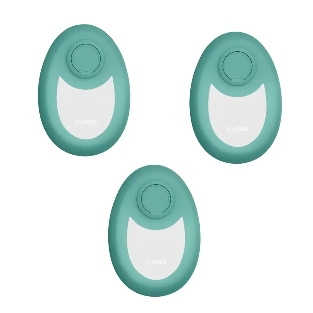 Teal and white crystal hair eraser portable phone holders with circular button for hair eraser removal tool use
