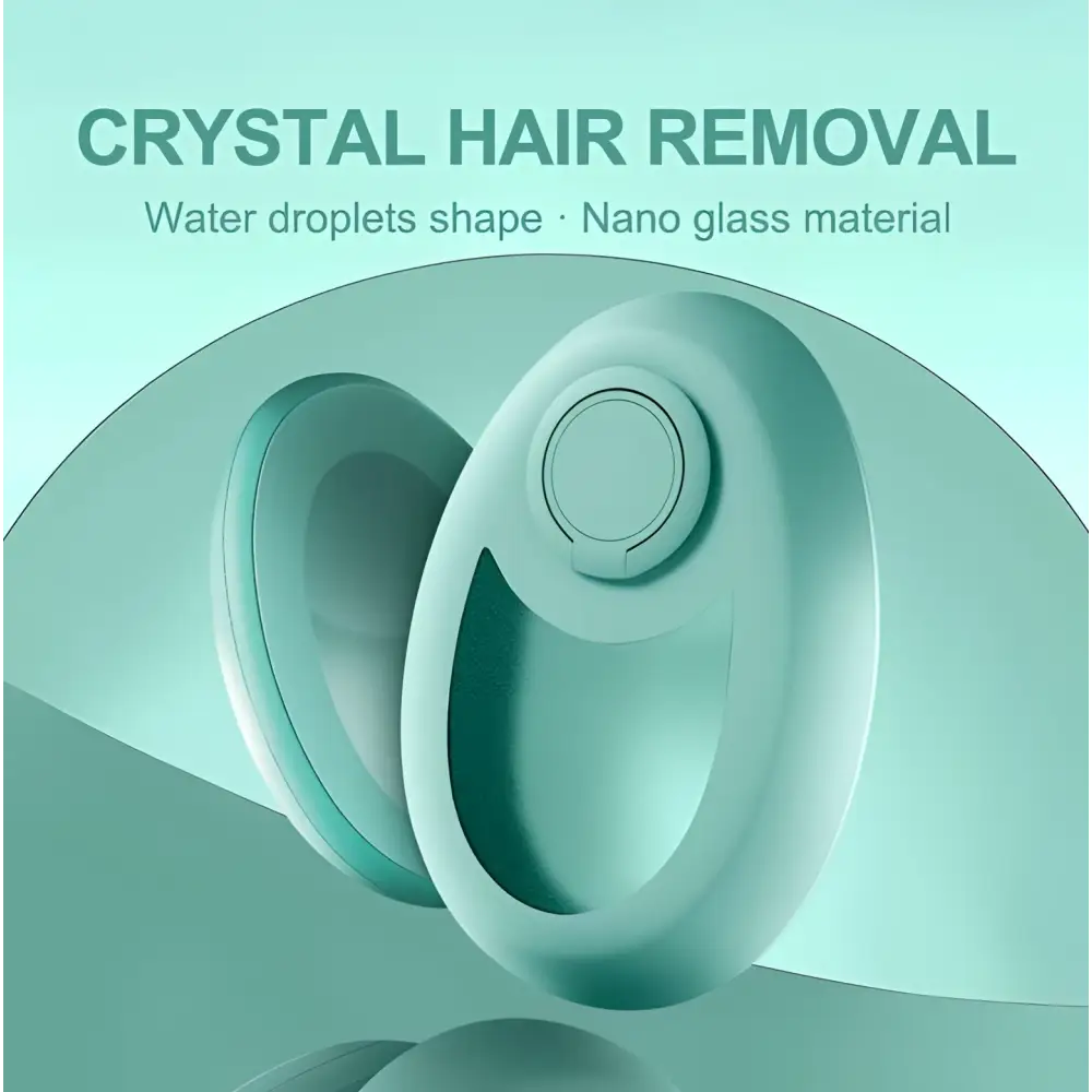 Teal nano glass crystal hair eraser water droplet-shaped device for effective hair eraser removal use