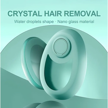 Teal nano glass crystal hair eraser water droplet-shaped device for effective hair eraser removal use