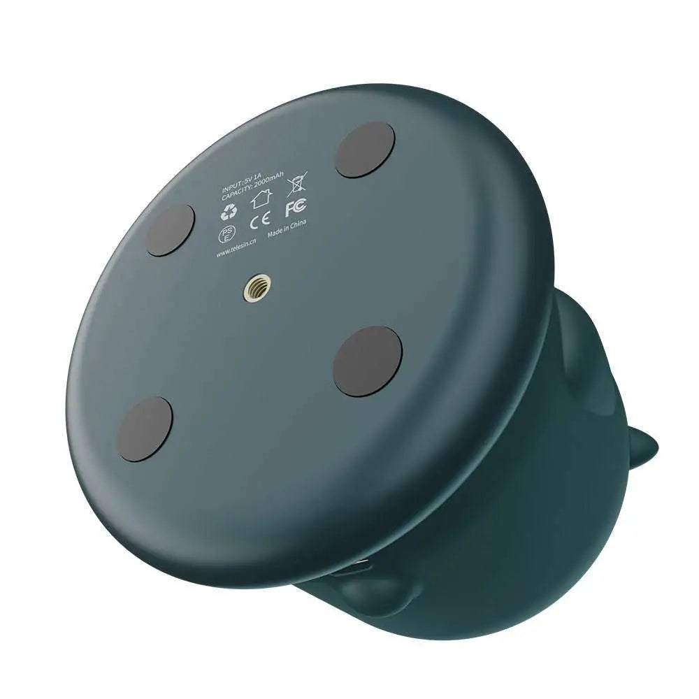 Dark teal matte wireless charging pad with four magnetic pads and gold port for teal owl gimbal ai face tracking