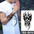 Black tribal flame design temporary body tattoo sticker model tbs-8010 in teal phoenix floral waterproof temporary set