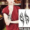 Black tribal style temporary body tattoo stickers model tbs 8018 with floral waterproof temporary teal phoenix design