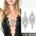 Black and white ornate floral waterproof temporary tattoo designs from the teal phoenix temporary body collection