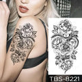 Black and white floral snake temporary body tattoo design from teal phoenix floral waterproof temporary collection
