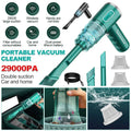 Teal portable car vacuum cleaner with transparent dust chamber and dual lithium battery for powerful suction
