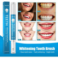 Blue and white jaysuing teeth whitening pen with fine bristles and transparent cap for stained teeth plaque removal