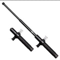Black telescopic self-defense anti-cut stick with textured grip and metal tip by royale essence lux