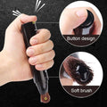 Black cylindrical temporary brown hair color dye stick with soft brown bristle head and button design for easy grip
