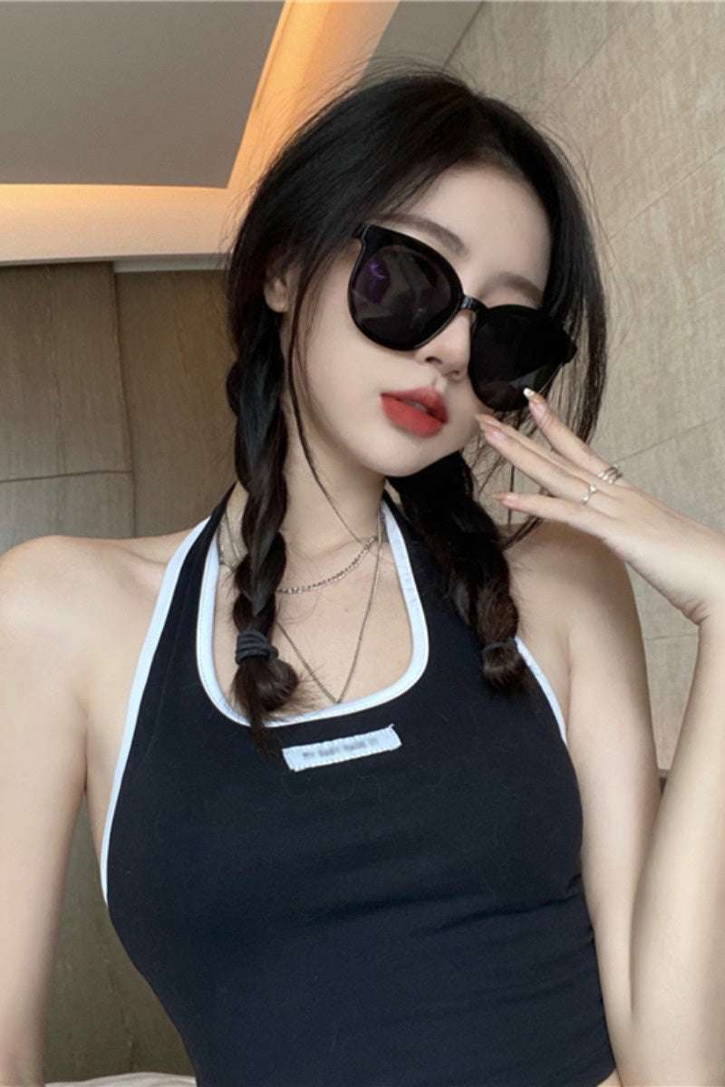 The Niche Halter Neck Wears Sleeveless And Inner Bottoming Tops Button Full Cup Plus Size Bra Without Wi Royalessencelux