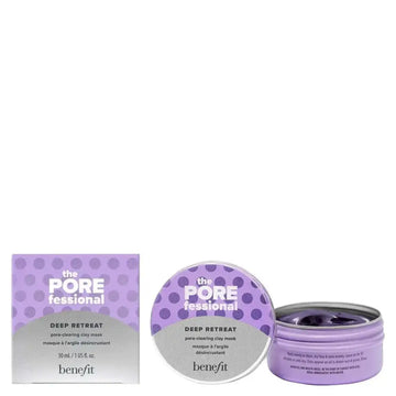 Purple cylindrical jar with matching lid containing deep purple clay mask from jane ford porefessional deep retreat