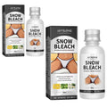 Jaysuing snow bleach intensive cream lightens underarms and thighs in clear glass bottles with silver caps and black white boxes