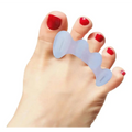 Light blue silicone toe separators designed for comfort and alignment to support foot fitness and toes reducing pain
