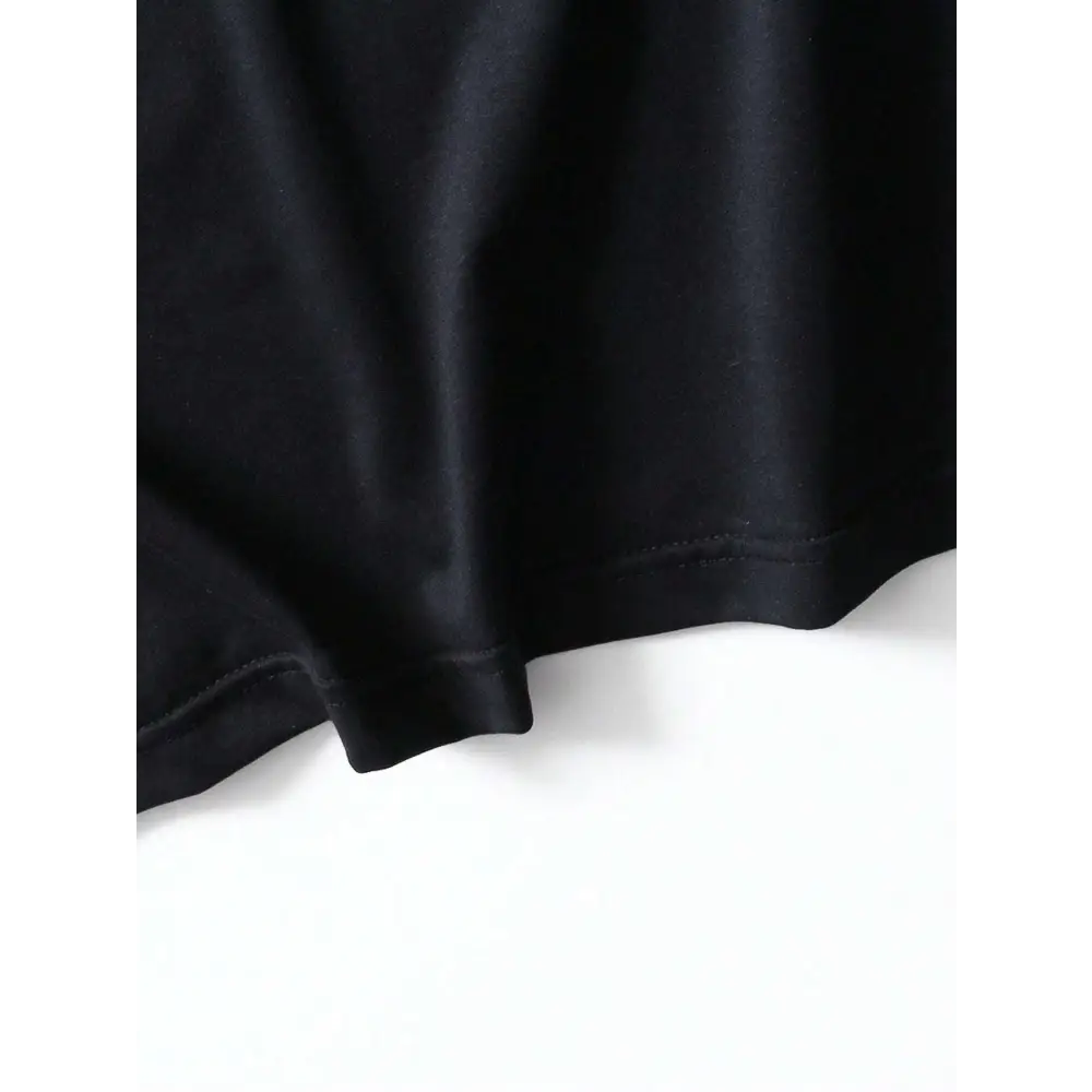 Black cotton tokyo speed drifting letter graphic t-shirt with smooth glossy finish and neatly stitched hem