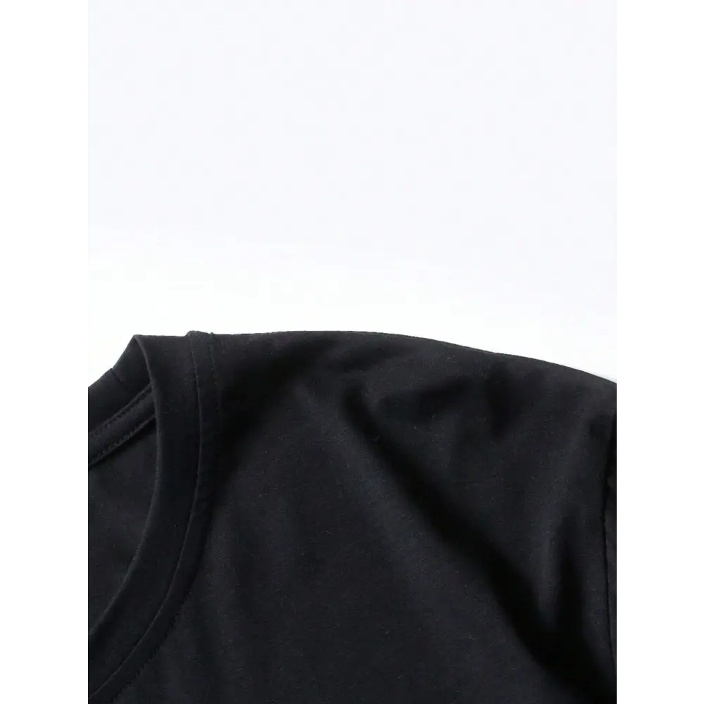 Black cotton tokyo speed drifting letter graphic t-shirt with simple round neckline for casual wear
