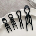 Set of five sleek black plastic hair clips with varied designs for tortoiseshell bun lazy and bun lazy styling gadgets