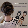 Black and tortoiseshell lazy updo gadget hair clips with sleek ergonomic design for bun lazy styling
