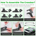 Black plastic toyota rav4 roof rack cross bars assembly kit with tower feet and labeled length x width components