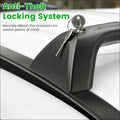Black textured roof rack lock with key inserted in anti-theft mechanism for toyota rav4 tower feet length x width