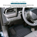 Black tpe rubber floor mat with teal trim and textured tread pattern for 2018 2023 camry hybrid rubber floor mats