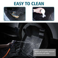 Black tpe rubber floor mat with textured grip patterns and molded contours for 2018 2023 camry hybrid rubber floor mats