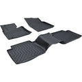 Black tpe rubber floor mats with textured wavy patterns for a snug fit in 2018 2023 camry hybrid models