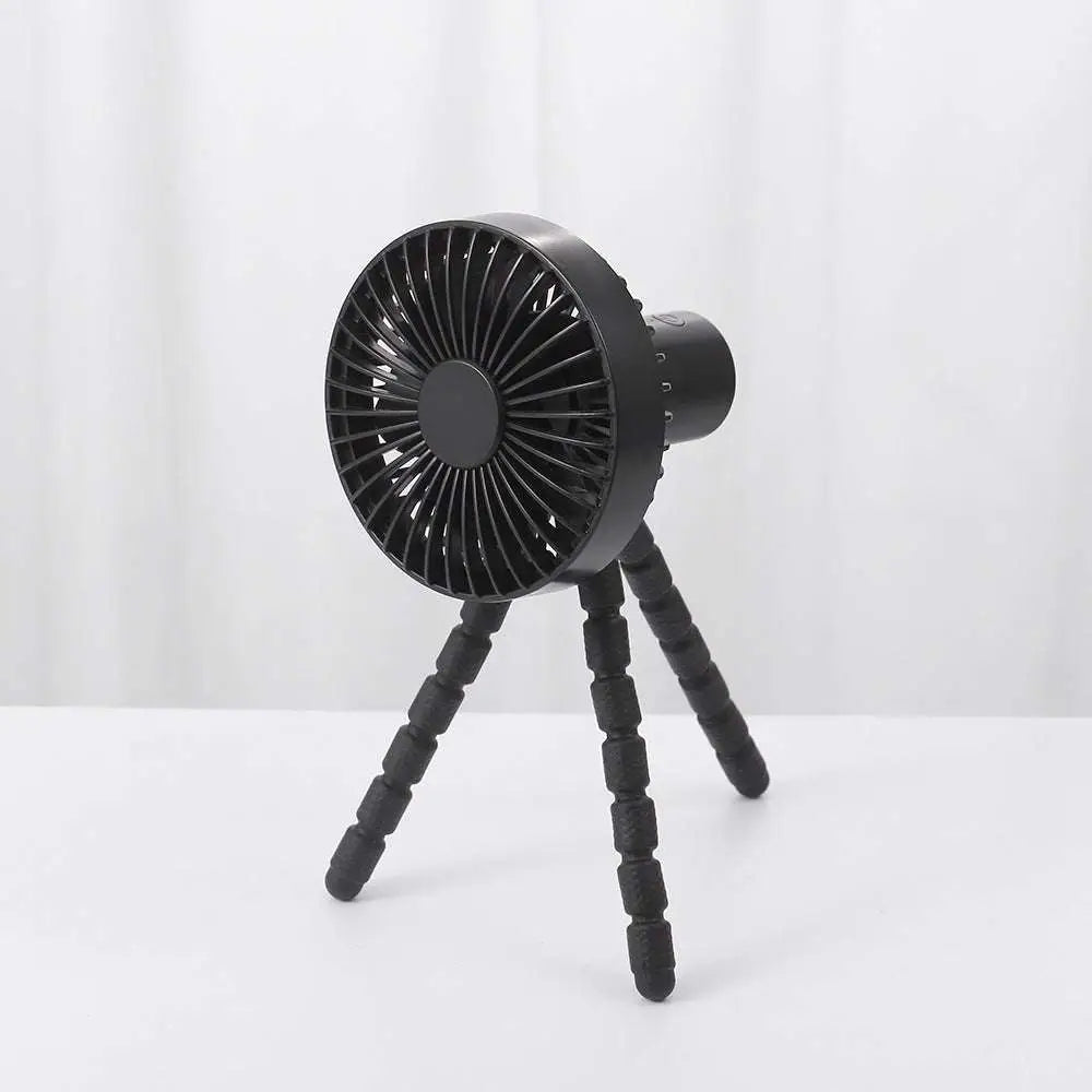 Black tripod small fan with flexible tripod legs multifunctional small fan for desktop multifunctional adjustable use