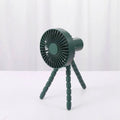 Dark green plastic tripod small fan with flexible legs desktop multifunctional adjustable for versatile use