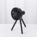 Black tripod small fan with flexible legs designed as a desktop multifunctional adjustable small fan