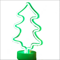 A glowing green tropical nights neon tree lamp with sleek curved design and matching base neon deco night light