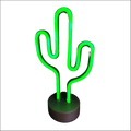 A glowing green neon deco cactus night light with a sleek minimalist design from tropical nights neon collection