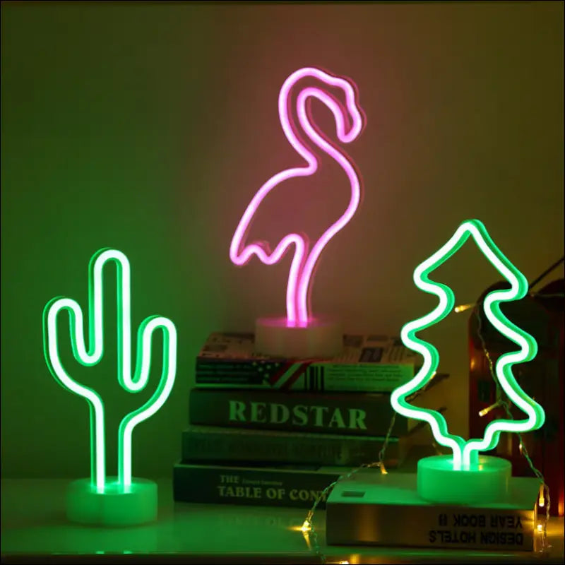 Pink neon flamingo night light featuring tropical nights neon design for vibrant neon deco ambiance