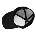 Black Tropical Seas Tuna foam trucker hat with mesh back and white interior panel featuring a foam trucker style