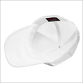 White tropical seas tuna foam trucker hat with solid front panel mesh back and black interior brand tag