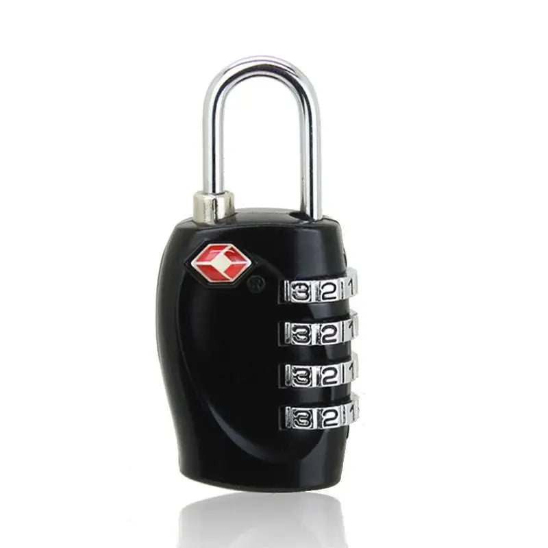 Black tsa approved suitcase travel cable lock with silver dial and red logo for secure suitcase travel
