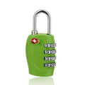 Bright green tsa approved suitcase travel cable lock with silver metal dial and shackle for secure suitcase travel