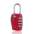 Red plastic tsa approved suitcase travel cable lock with silver metal dial and shackle for secure suitcase travel