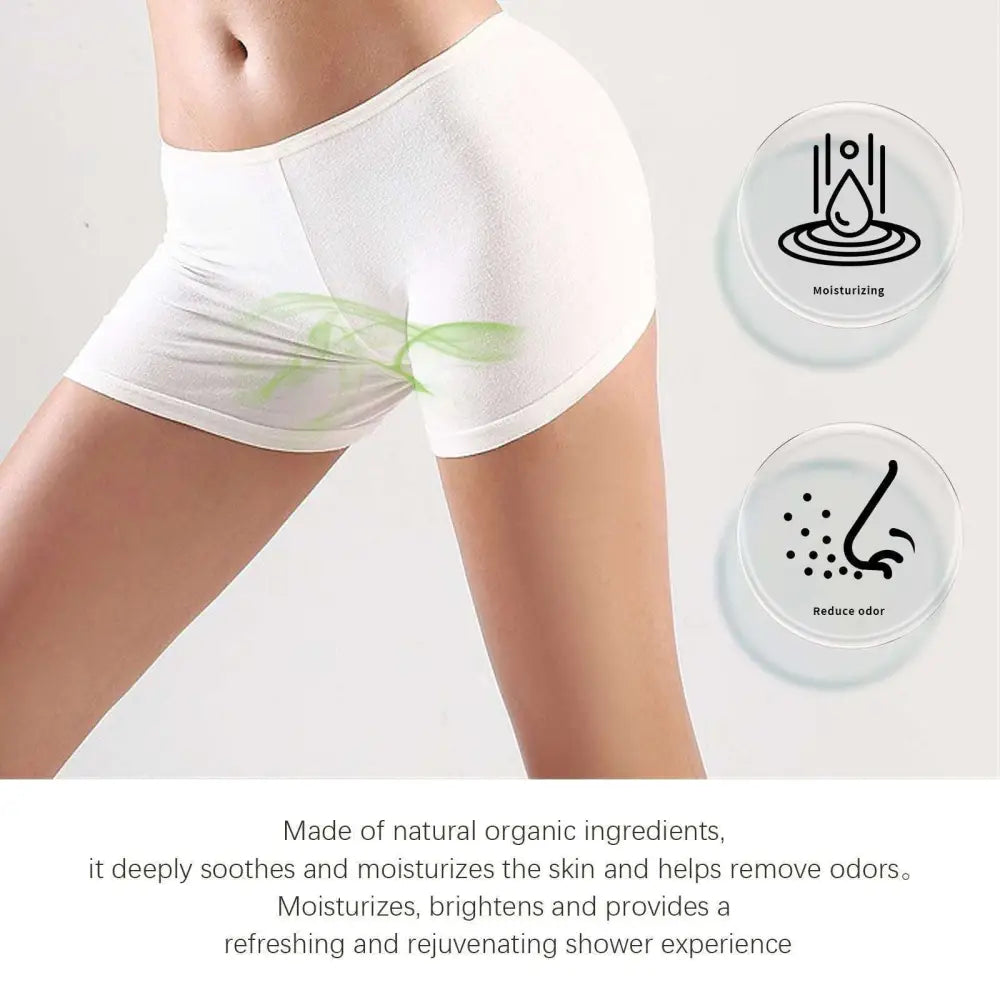 White cotton briefs with a subtle green moisture diffusing design promoting odor elimination using eelhoe turmeric cleansing and turmeric extract