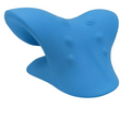 Turquoise six wheel neck massager massage tool featuring a blue silicone cervical support pillow with raised bumps