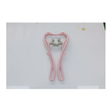 Pink plastic facial massage tool with silver roller heads for turquoise six wheel neck massager massage relieve use