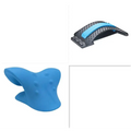 Blue ergonomic neck massager massage device with textured surface for massager massage relieve, turquoise six wheel model