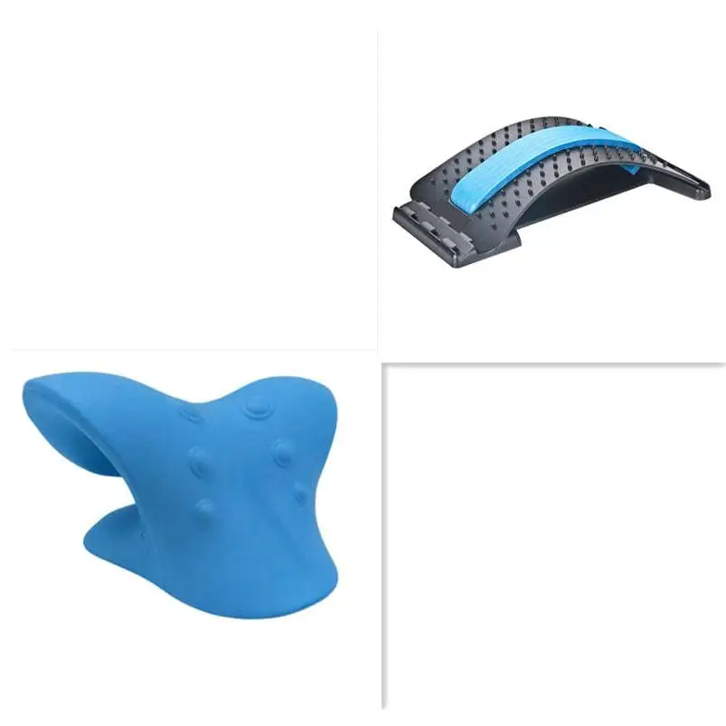 Blue ergonomic neck massager massage device with textured surface for massager massage relieve, turquoise six wheel model