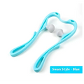 Turquoise six wheel blue swan-shaped neck massager massage with three gray spherical rollers for massager massage relieve
