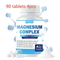White plastic bottle of duwzgu ultimate magnesium supplement complex capsules with blue white label containing 90 tablets or 60 capsules
