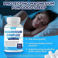 A white plastic bottle of duwzgu ultimate magnesium supplement complex capsules with a white ribbed cap and blue label