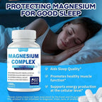 A white plastic bottle of duwzgu ultimate magnesium supplement complex capsules with a white ribbed cap and blue label