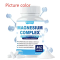 White plastic bottle of dunwegu ultimate magnesium supplement complex capsules with blue label and white cap