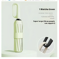 Matcha green ultra thin buckle umbrella with 84 bone ring buckle design and sturdy handle in sleek finish