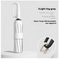 White foldable buckle umbrella with ultra thin 84 bone ring buckle frame and sturdy handle in sleek modern design