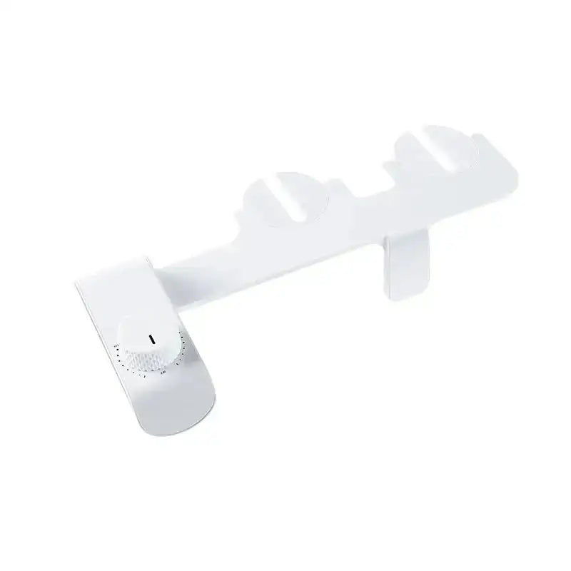 White plastic ultra-thin dual nozzle bidet toilet cleanser with clip and adjustable nozzle for hygienic cleaning