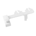 White plastic ultra-thin dual nozzle bidet toilet cleanser with dual nozzle heads and a single control knob